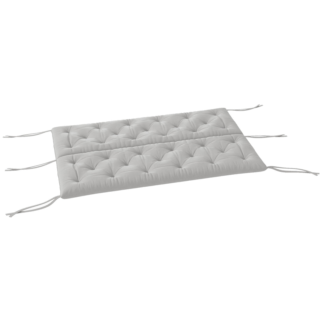 3-Personers bænkehynde 150x98x8 cm med stropper, bænkehynde til havemøbler og verandagynge, lysegrå