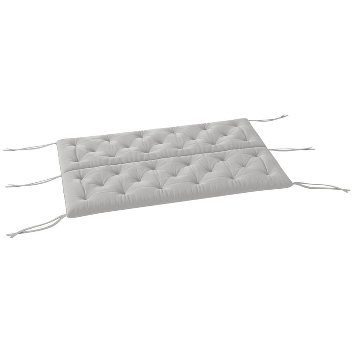 3-Personers bænkehynde 150x98x8 cm med stropper, bænkehynde til havemøbler og verandagynge, lysegrå