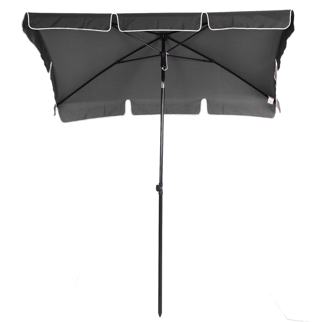 Parasol, strandparasol, haveparasol, balkonparasol, solsejl, foldbar, grå