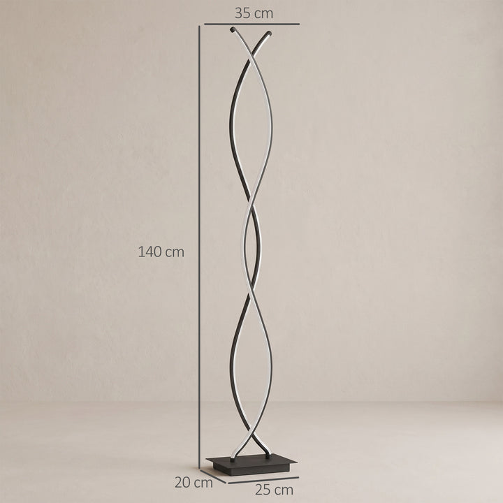 LED-gulvlampe dæmpbar 144 cm gulvlampe med fodkontakt sort