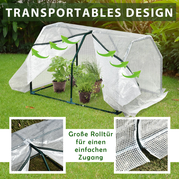 Minidrivhus, vejrbestandigt, let at transportere, 99 cm x 71 cm x 60 cm, polytunnel, grøn