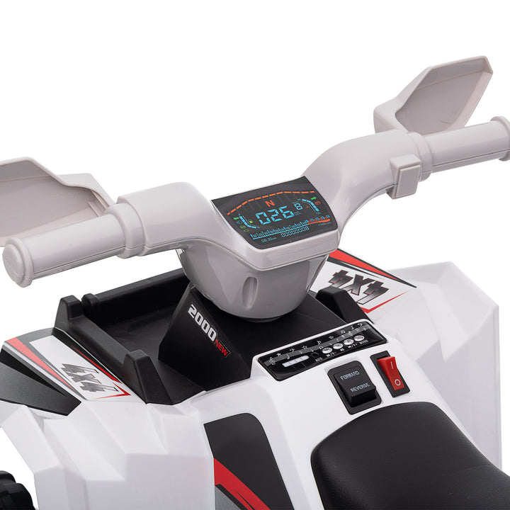 Elektrisk børne-atv, 2,5 km/t, frem- og bakgear, til 18-36 måneder, hvid