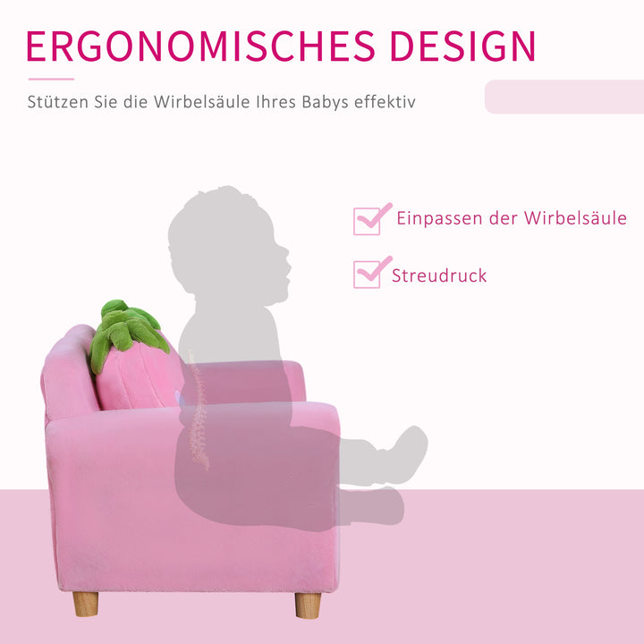 Børnesofa, børnelænestol, sofa, sofa, børnestol, børneværelse, blød sofa, dobbeltsofa, enkeltsofa (jordbærsofa)