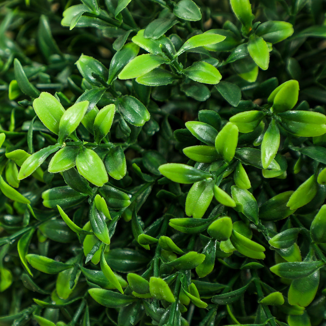 Sæt med 2 kunstige planter, kunstige buksbomplanter, uv-beskyttet, med potte, grøn