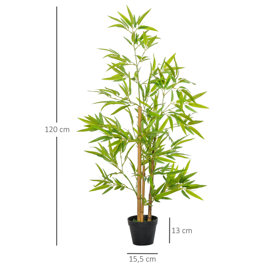 Kunstig bambus, kunstig plante, dekorativ plante med potte, kunstigt træ, trædekoration, 120 cm