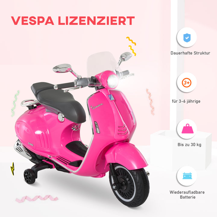 Elmotorcykel til børn med mp3-musik, forlygter, 3-6 år, kunstlæder, metal, 108 x 49 x 75 cm, lyserød