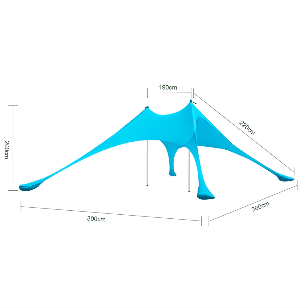 Strandtelt - Perfekt til Solbeskyttelse på Stranden, UPF 30+, turkis