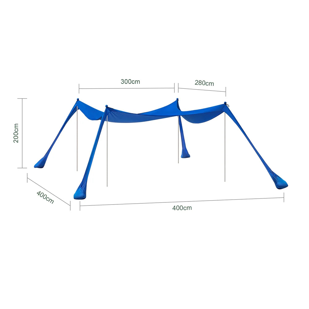 Strandtelt - Perfekt til Solbeskyttelse på Stranden, UPF 30+, blå