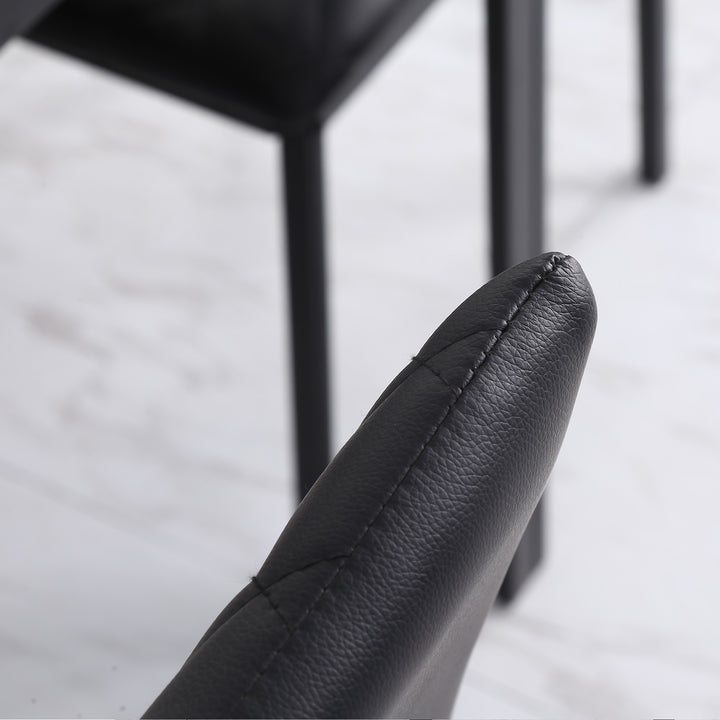 Sæt med 4 x spisestuestole, køkkenstole, 41 cm x 50 cm x 91 cm, sort