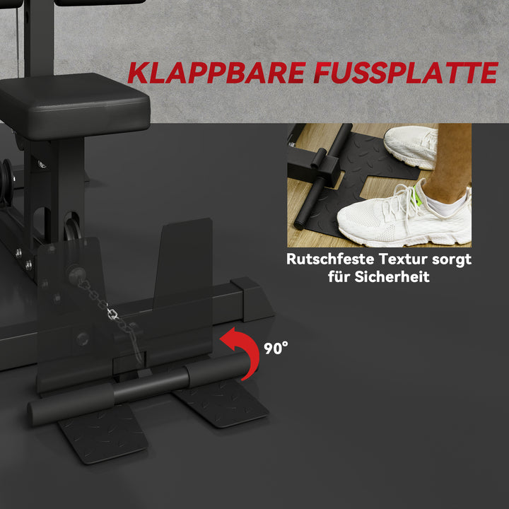 Hjemmegym, romaskiner, uden vægte, hjemmefitnessudstyr, stål, syntetisk læder, sort