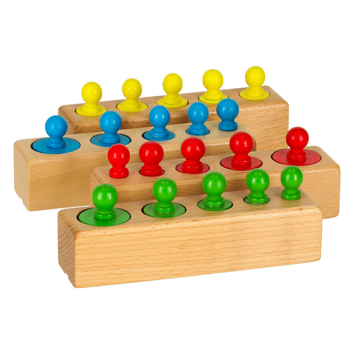 Vægte træcylindre Montessori farverige