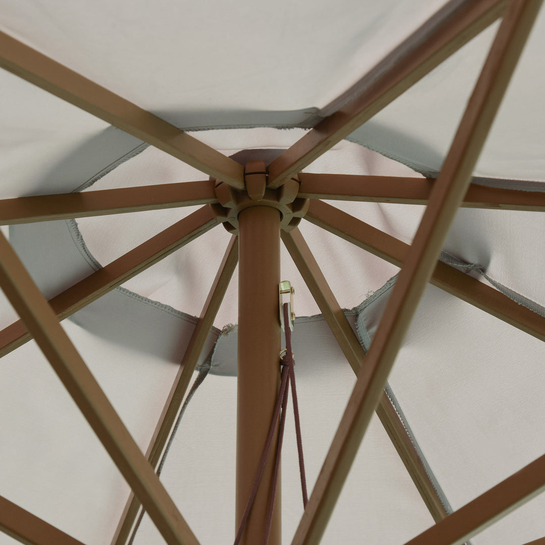 Træparasol 300 cm, træparasol, haveparasol, balkonparasol, bambus, grå