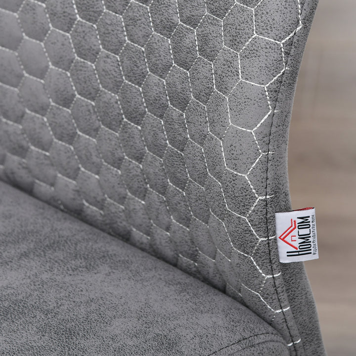 Sæt med 4 fritbærende spisestuestole, 4-delte køkkenstole, mikrofiber, 45 x 61 x 98 cm, grå