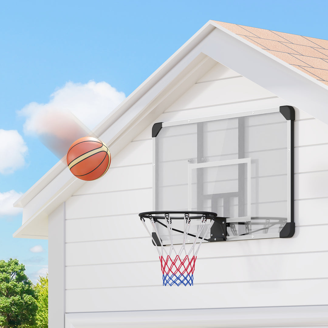Basketballkurv, brudsikker bagplade, højdejusterbar, indendørs og udendørs, stålramme, sort