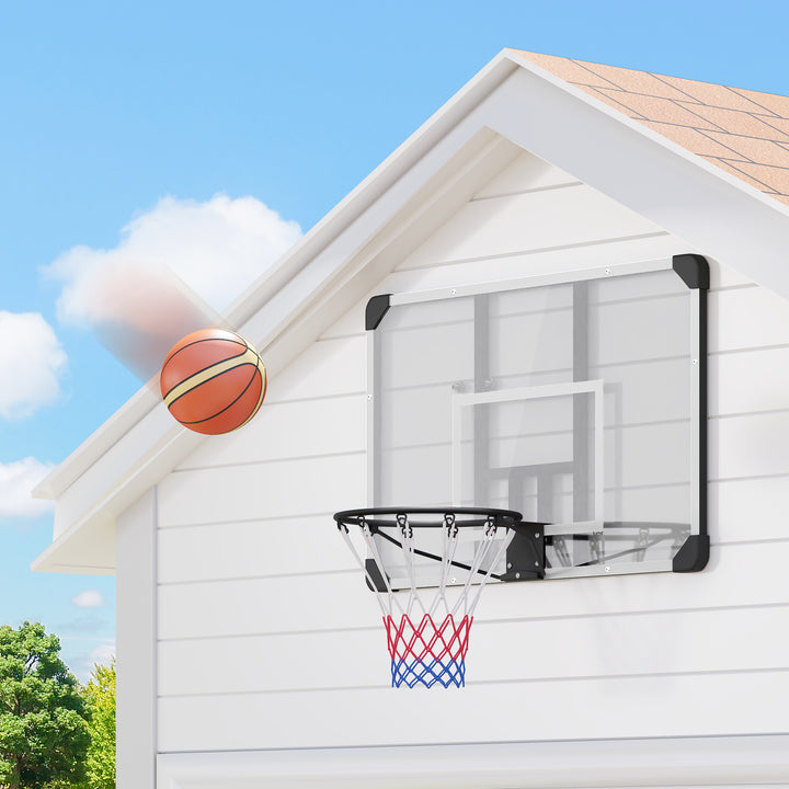 Basketballkurv, brudsikker bagplade, højdejusterbar, indendørs og udendørs, stålramme, sort