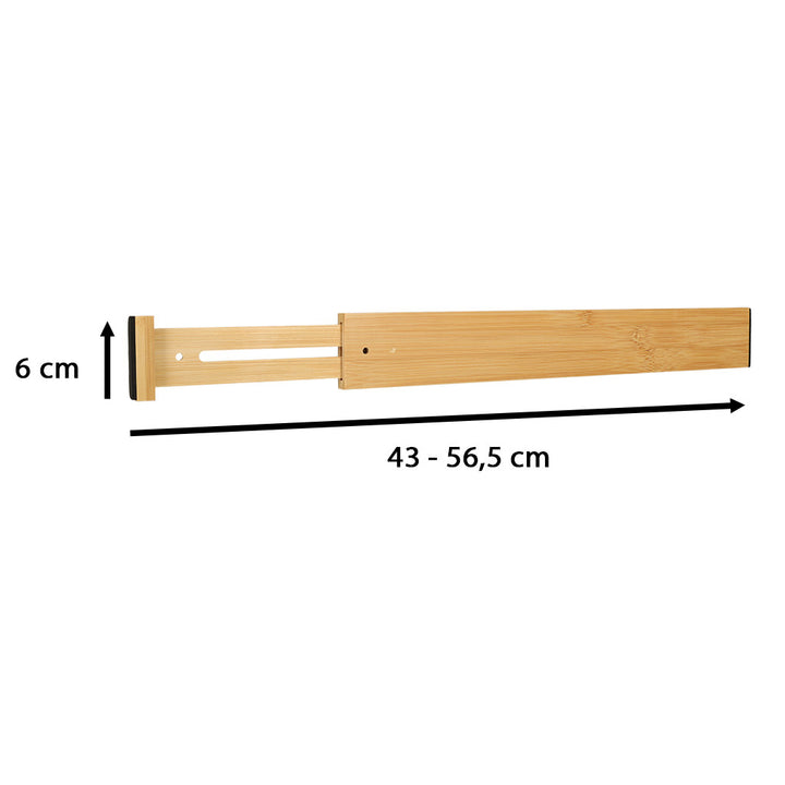 Skuffeorganisator justerbar bambus separator 56x6x1,5cm 1 stk.