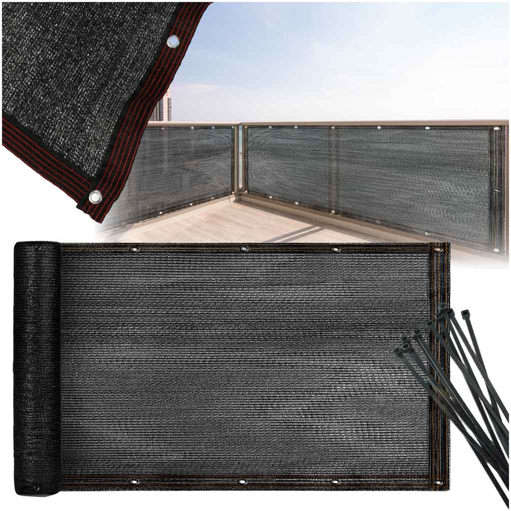 Balkonoverdækning LUARO maskeringsmåtte skyggenet til balkonterrasse 150g/m2 105x500cm UV