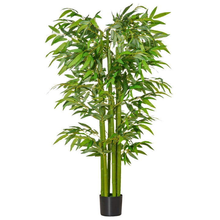 Stor kunstig bambus, 160 cm, kunstig plante, kunstige plastikplanter i en potte, falsk plante der ser ægte ud, til stue, soveværelse, kontor, have, moderne dekoration, gave