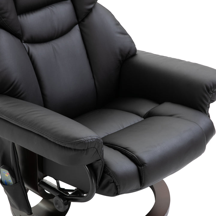 Afslappende lænestol med massagefunktion fodskammel lænefunktion kunstlæder 79 x 82 x 101 cm