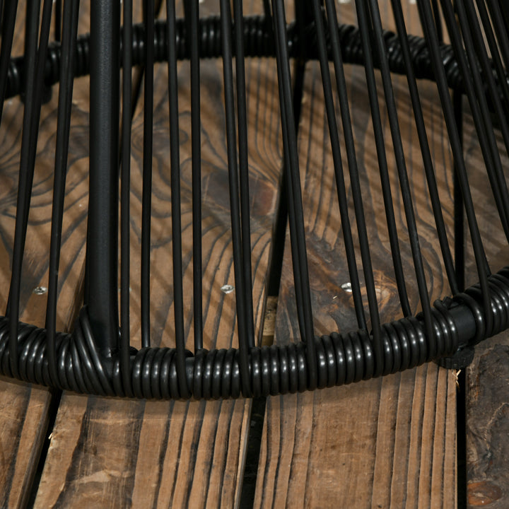 Havebord i bohemestil, vejrbestandigt, PE-rattan, 40 cm x 40 cm x 42 cm, sort