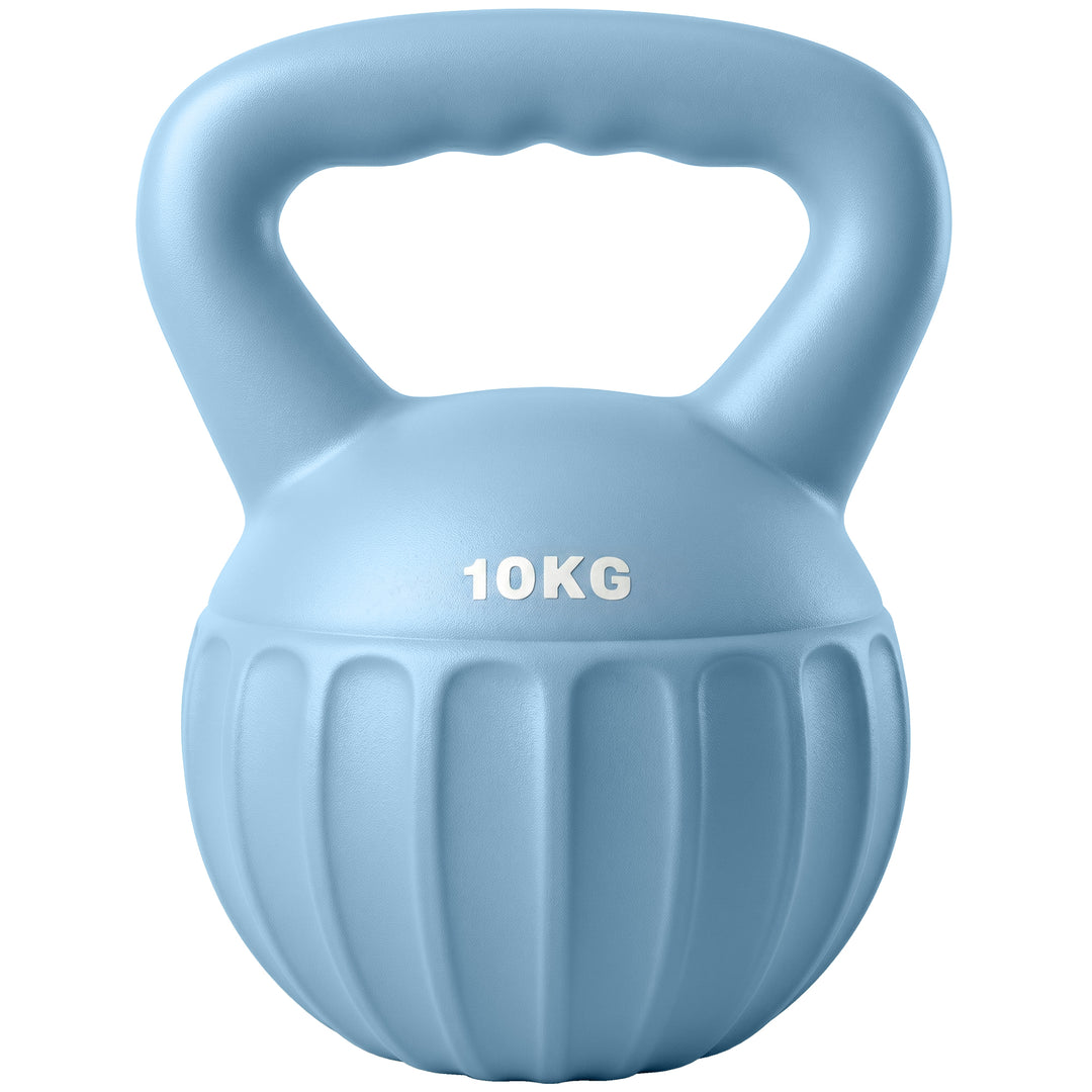 Kettlebell, 6 kg vægtstang fyldt med sand, til begyndere, styrketræning til hjemmebrug, 21 x 21 x 27 cm, blå