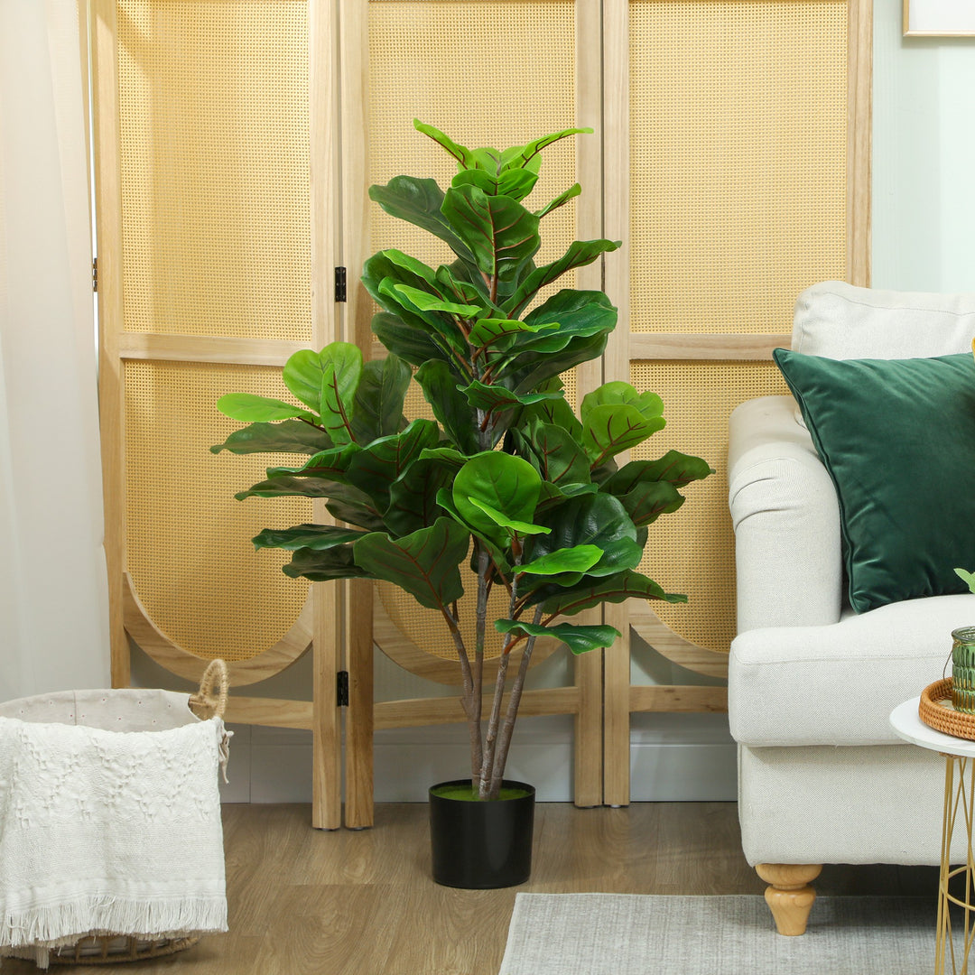 Kunstig figentræ 110cm kunstig plante, plastik kunstige planter i potte, dekoration gave