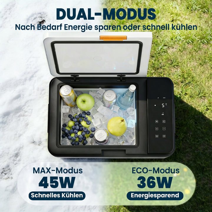 Kompressorkøler 20L -20℃-20℃ Elektrisk køler med app-styring LED-lys USB-port Batteribeskyttelse