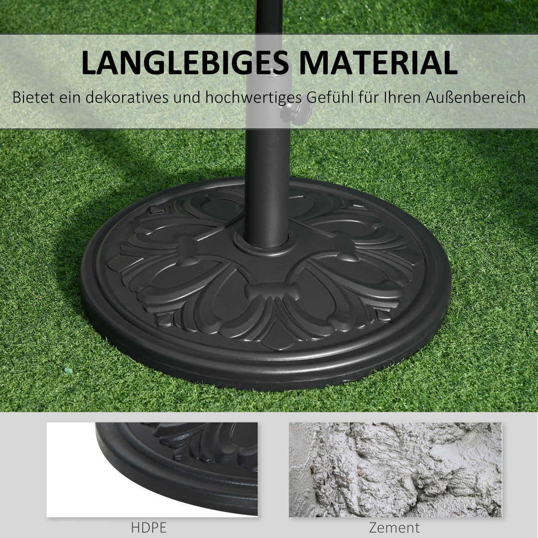 Parasolfod 13 kg, paraplystativ til paraplystænger med en diameter på 35 mm/38 mm/48 mm, paraplyholder til have, balkon, antik sort