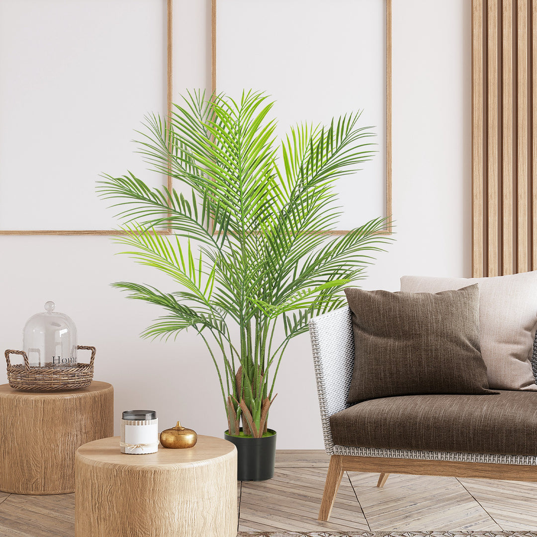 Kunstig palme stor 120cm kunstig plante, plastik kunstige planter i potte til stue kontor