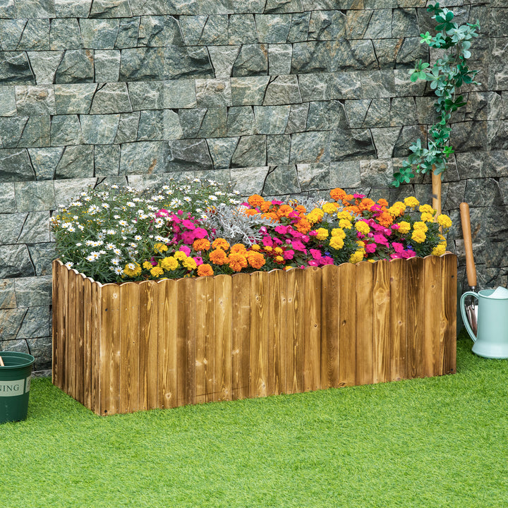 Højbedspotte, urtehave, grøntsagspotte, blomsterbed, plantekasse, fyrretræ, 120 x 40 x 40 cm
