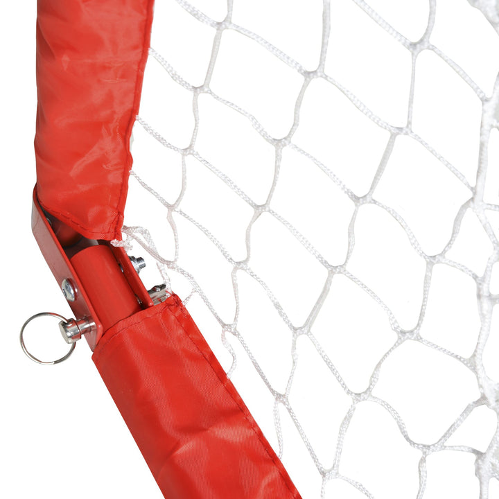 Fodboldmålsæt, 2 foldbare minimål, metalramme, inklusive værktøj, 90 x 36 x 60 cm, rød