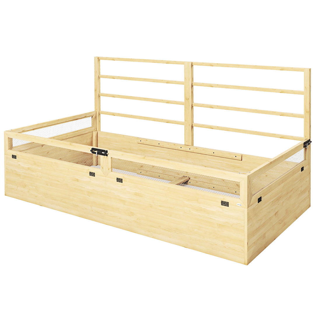 Hævet bed/plantekasse/urtehave, vejrbestandig, 1 espalier, 183 x 98,5 x 95 cm, naturlig