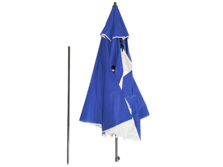 Stort, foldbart havetelt med strandparasol