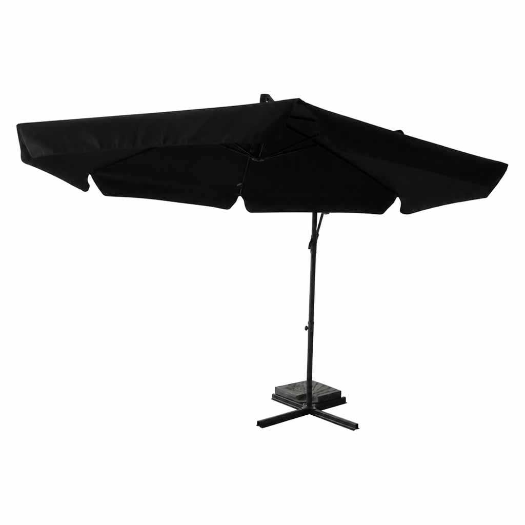 Haveparasol stor foldbar parasol med arm 290 cm sort