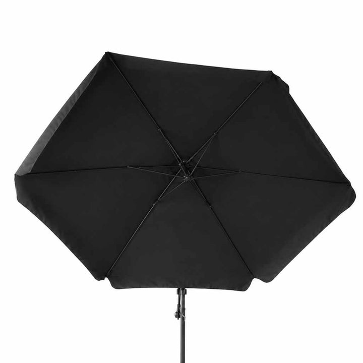 Haveparasol stor foldbar parasol med arm 290 cm sort