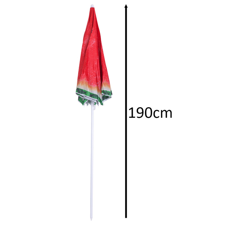 Justerbar strandparasol 150 cm med knækket vandmelon