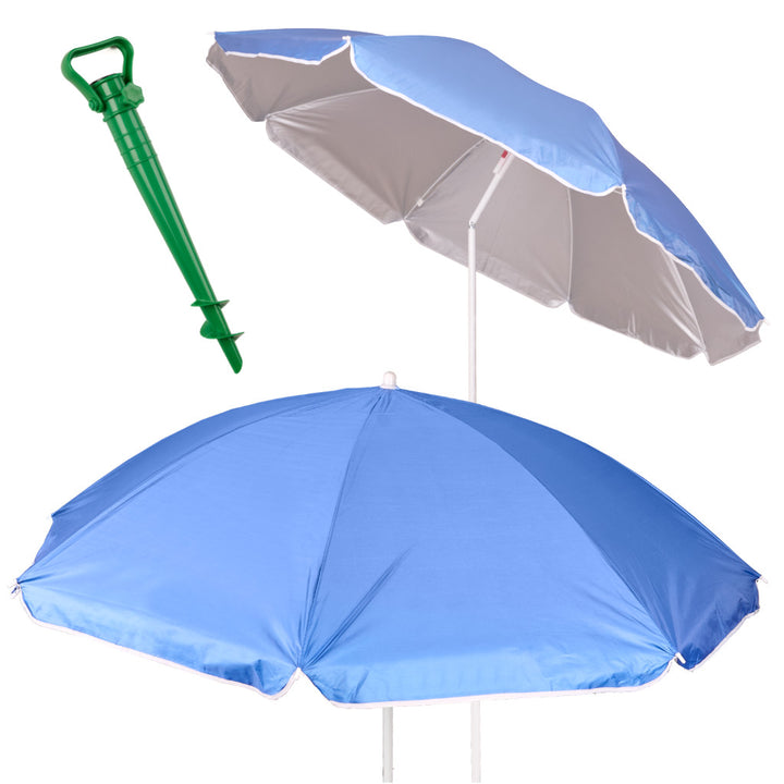 Justerbar, knækkelig, foldbar UV-parasol 150 cm blå