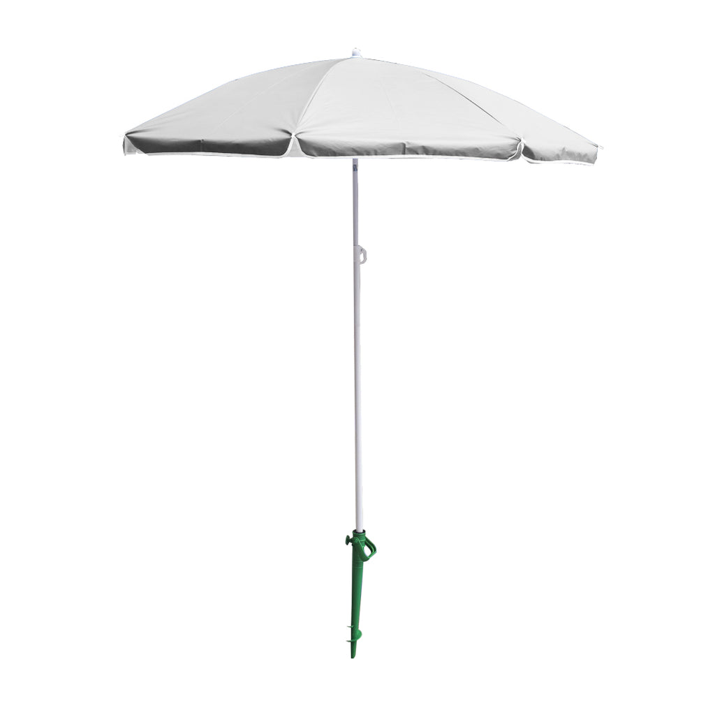 Justerbar, brudbar, foldbar parasol til stranden, UV-belysning, grå, 150 cm