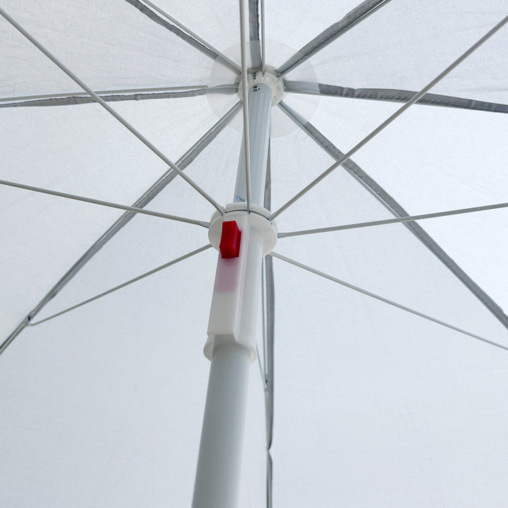 Justerbar, brudbar, foldbar parasol til stranden, UV-belysning, grå, 150 cm