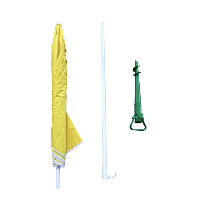 Justerbar, knækkelig, foldbar UV-parasol 150 cm gul