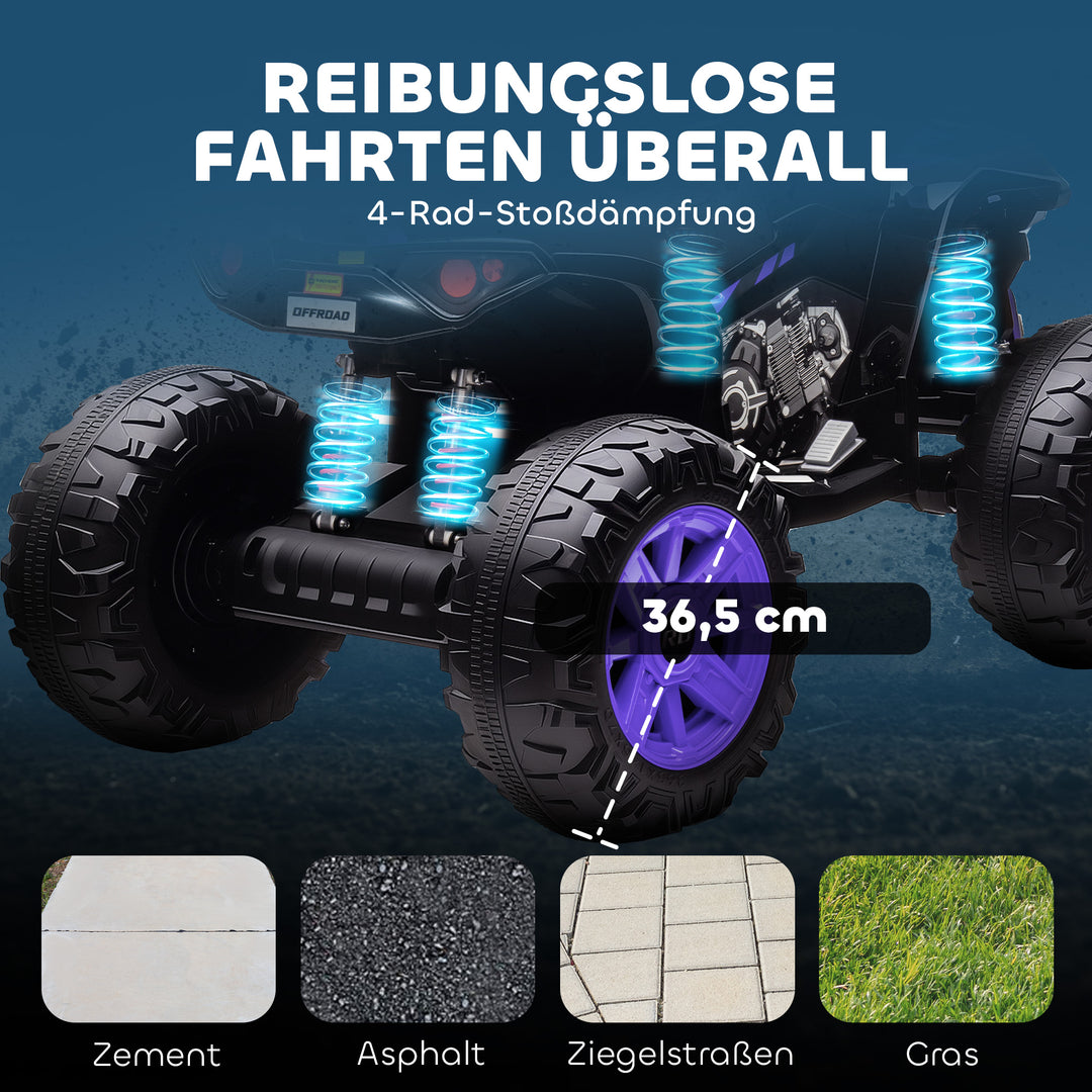 Børns elektriske ATV, 24V elektrisk køretøj med 4 hjul, forlygter, USB-port, MP3-funktion, 6,5 km/t, 3-8 år