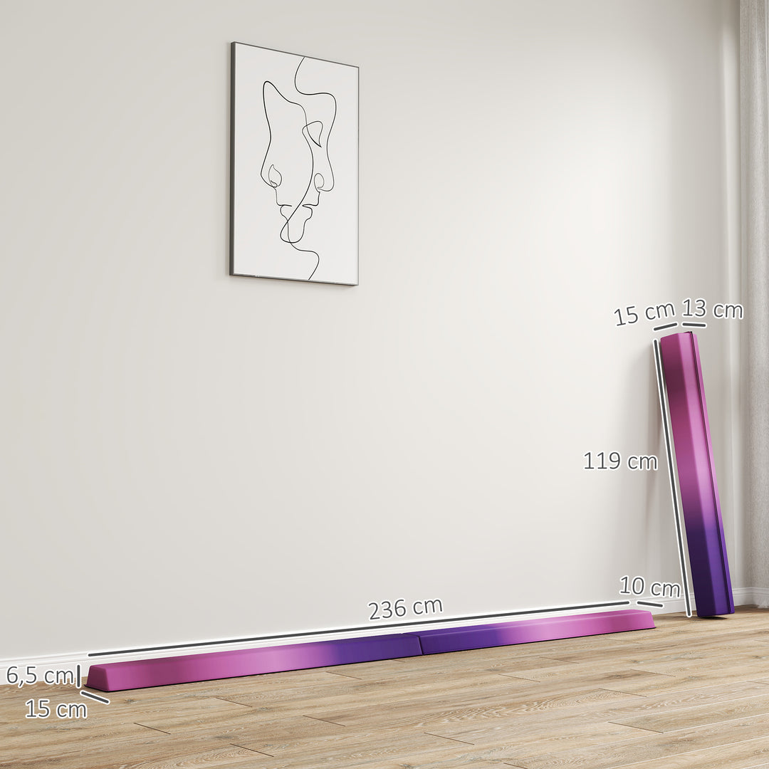 236 cm foldbar balancebom til unge 80 kg violet