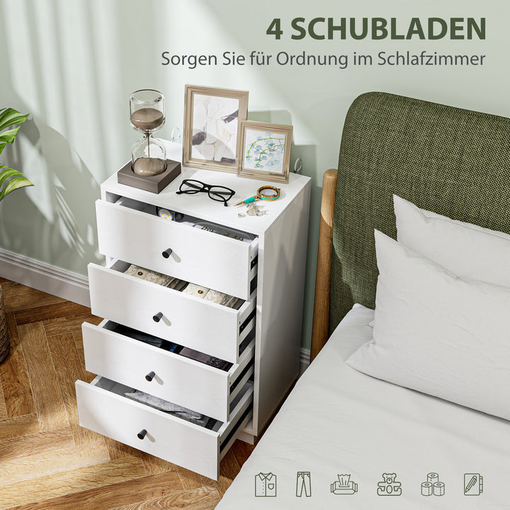 Kommode med 7 skuffer i træ i moderne stil 47 x 29 x 75 cm hvid