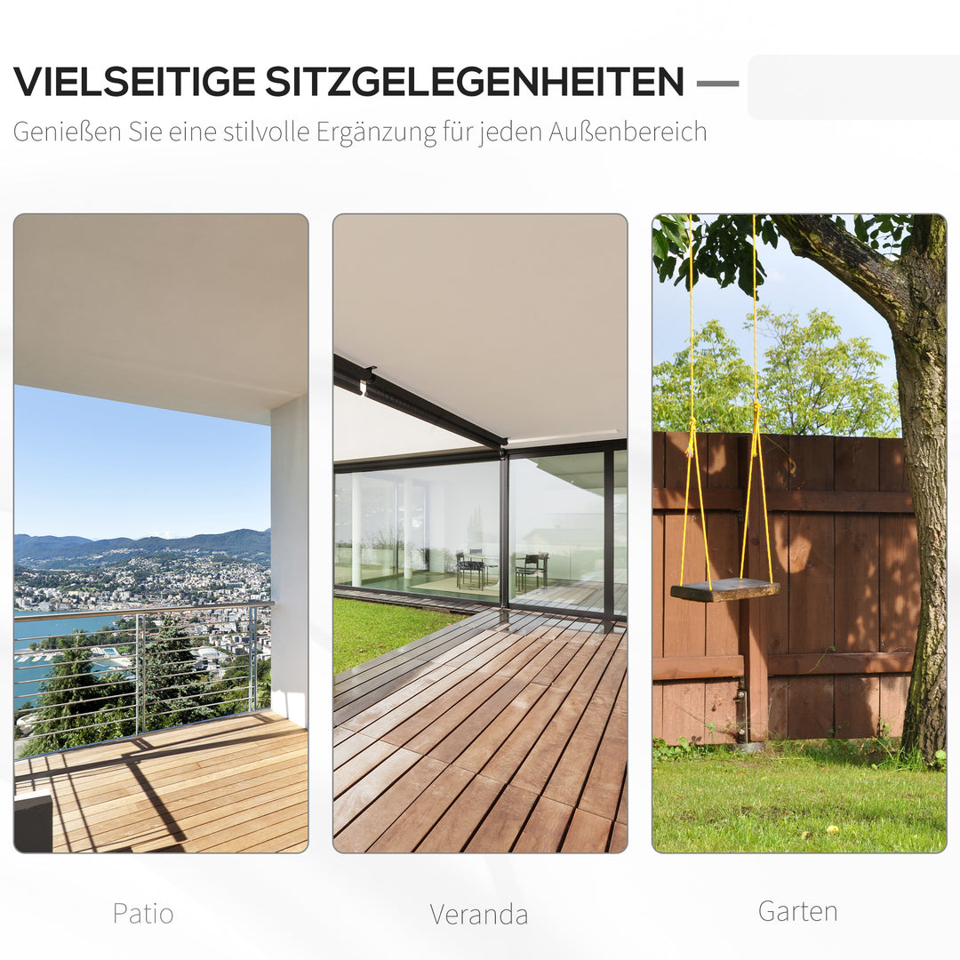 Havegynge til 2 personer, gyngebænk, hængebænk, massivt træ, terrasse, baghave, hvid, 117 x 69 x 60 cm