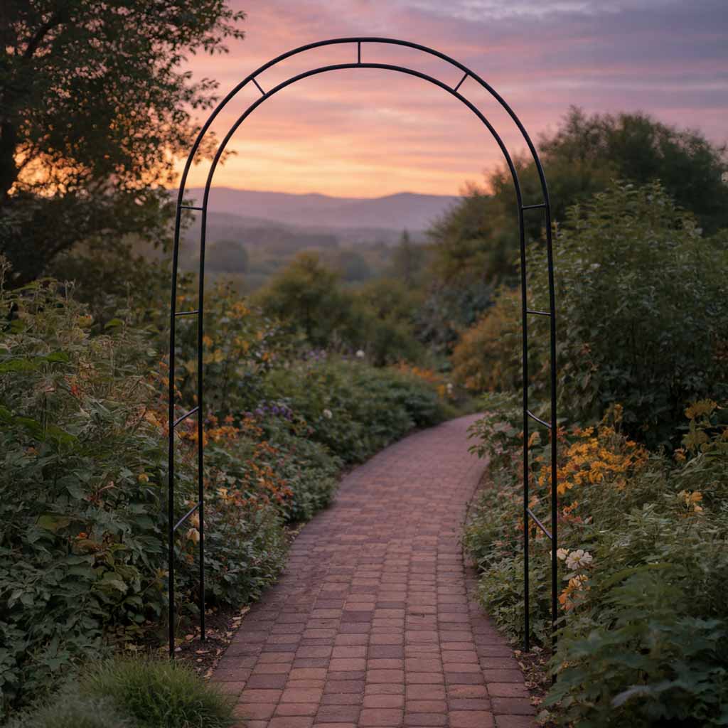 Havepergola bueholder til roser, blomster, vedbend, slyngplanter, metal 240 x 140 cm
