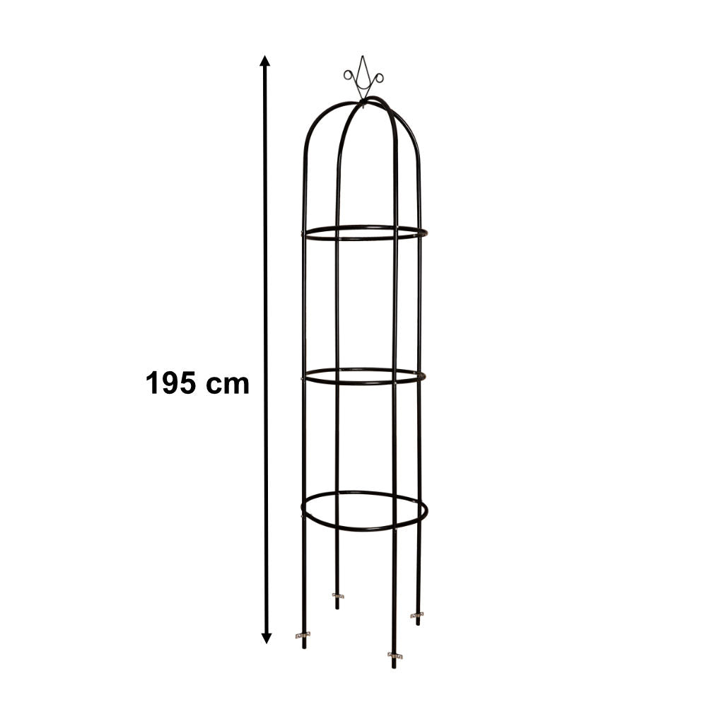 Havepergola søjlestang klokkestativ til roser klatreblomster metal 195 cm