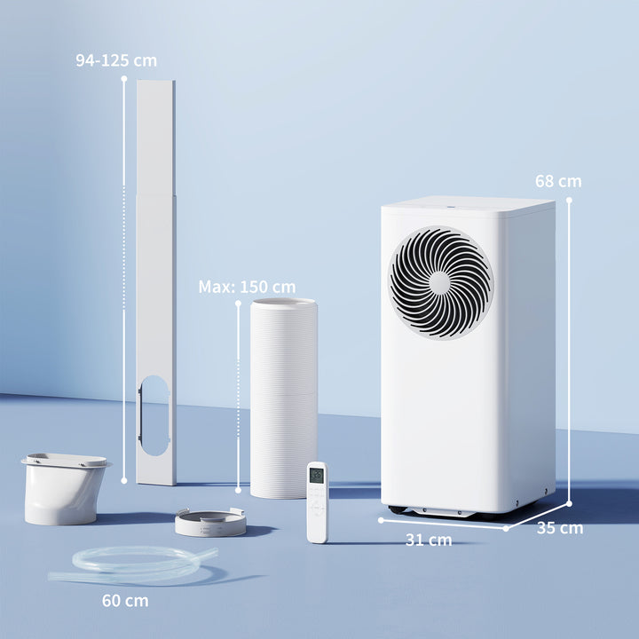 Bærbart klimaanlæg 9000 BTU, 4-i-1 bærbart klimaanlæg med køling, 40 L/dag affugter, ventilator, dvaletilstand