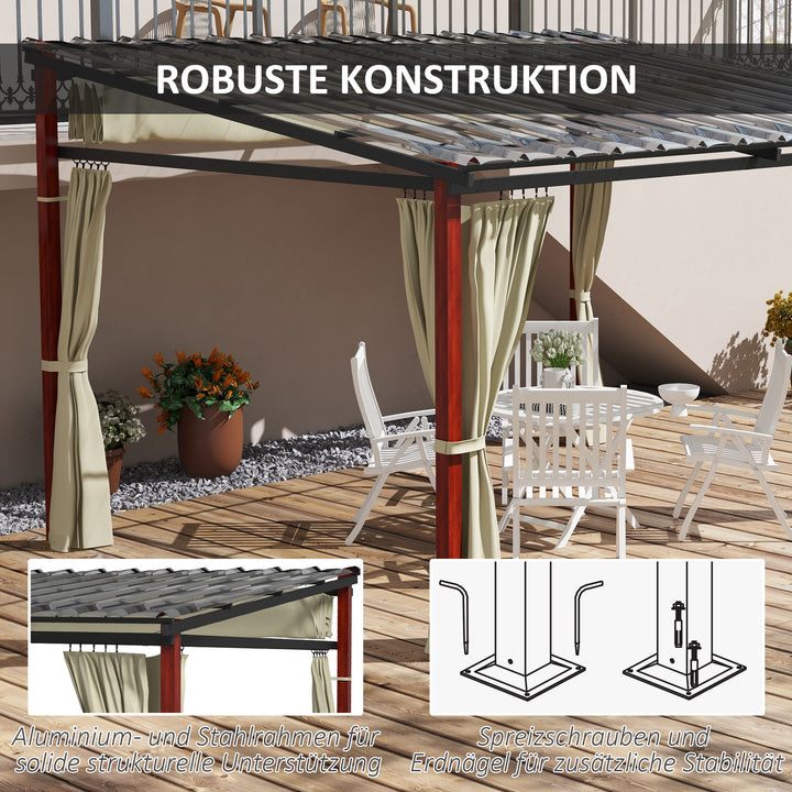 Udtrækkelig havepergola, vejrbestandig, inklusive monteringsbeslag, beige