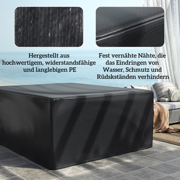 Beskyttelsesovertræk til havemøbler, vinterbestandigt, vandtæt, UV-bestandigt overtræk, 235 x 190 x 90 cm, sort