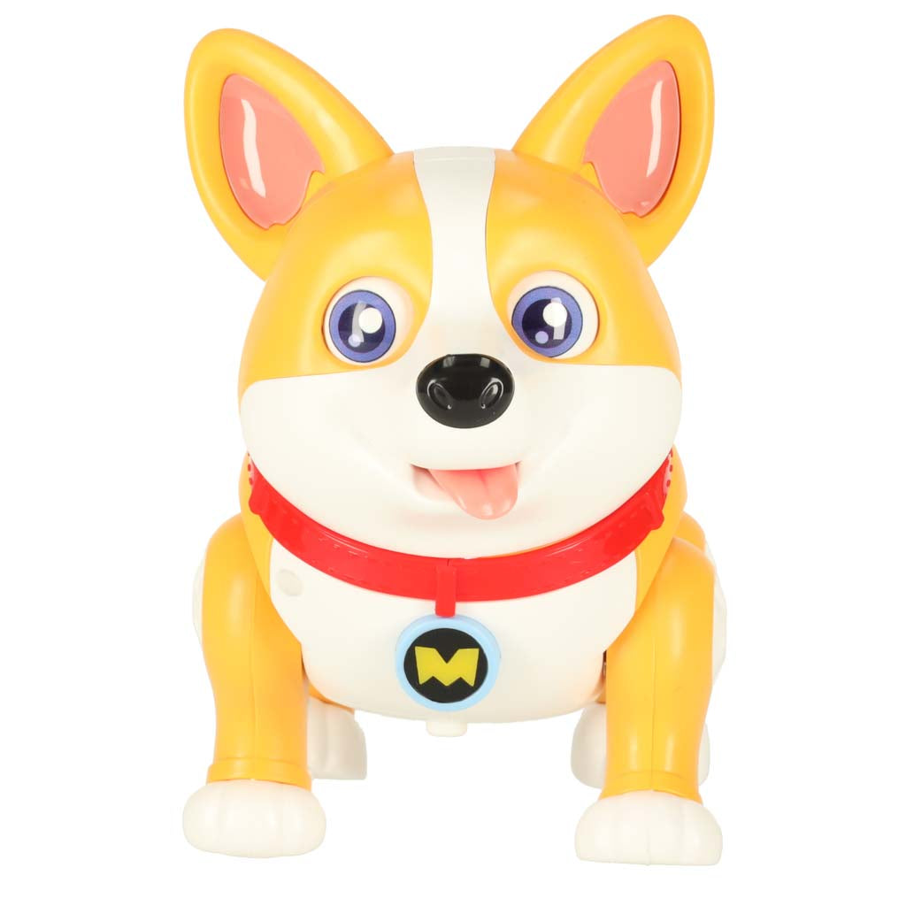 Hund interaktiv robot med Corgi, glødende ører og musik